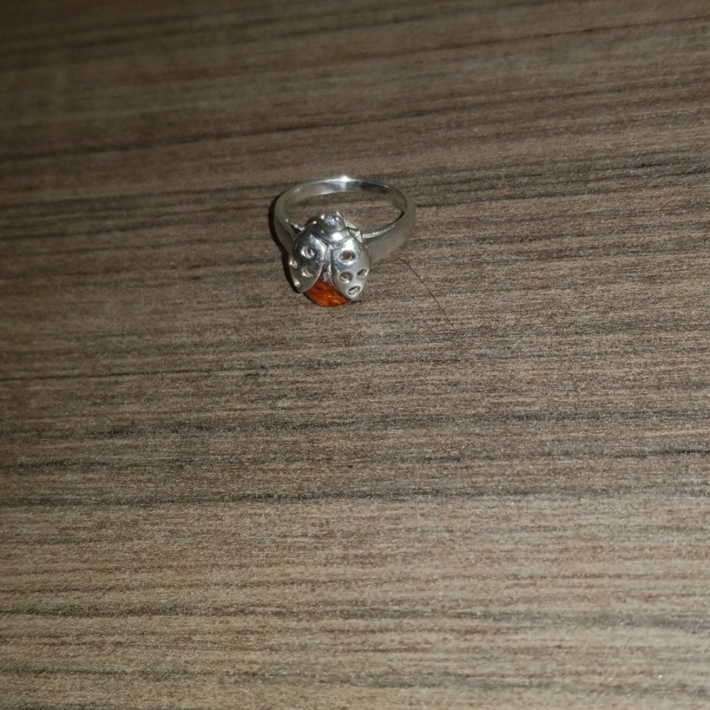 Ladybug womens pinkie ring